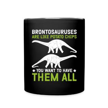 Brontosaure dinosaure Dino cadeau - Mug uni - noir - Devant