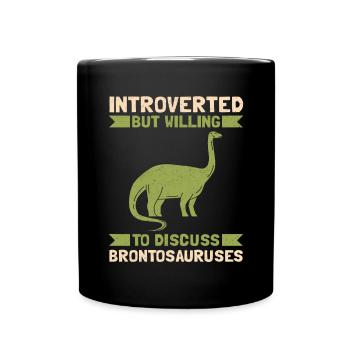 Brontosaurus Dino Gift - Full Colour Mug - black - Front