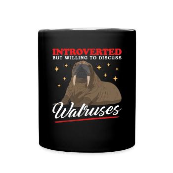 Walross Walroß Walrus Walrosse Geschenk - Tasse einfarbig - Schwarz - Vorne