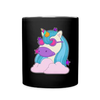 Nuages de licorne - Mug uni - noir - Devant