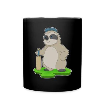 Sloth Cricket Cricket Bat - Full Colour Mug - black - Front