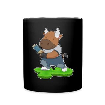 Bull Cricket Batte de cricket - Mug uni - noir - Devant