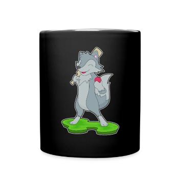Wolf Cricket Cricket Bats - Full Colour Mug - black - Front