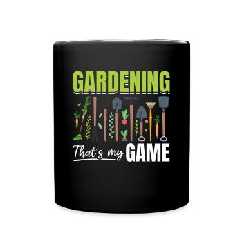Gardening that's my game - Funny Gardening Hobby G - Tasse einfarbig - Schwarz - Vorne