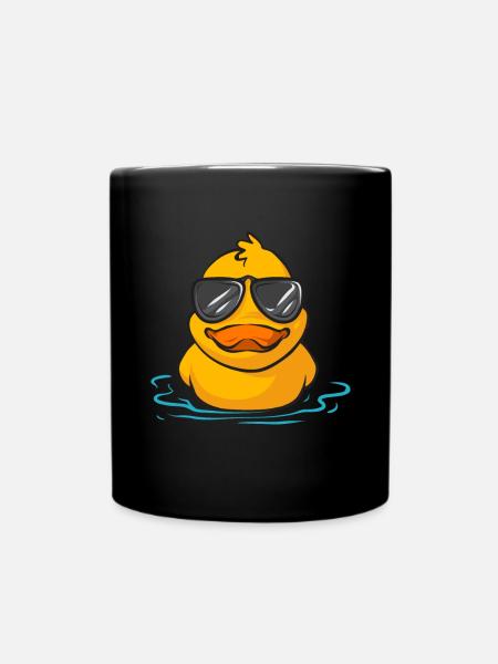 Quietscheentchen Quietscheente Gummiente - Tasse einfarbig - Schwarz