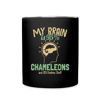 Mon cerveau est composé à 95% de caméléons Veiled Panther Lover - Mug uni - noir - Devant