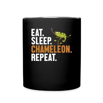 Manger Dormir Caméléon Répéter Voilé Panther Amant - Mug uni - noir - Devant