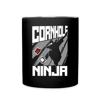 Joueur de sac de haricots de l’équipe Cornhole - Mug uni - noir - Devant