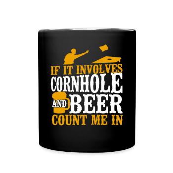 Joueur de sac de haricots de l’équipe Cornhole - Mug uni - noir - Devant