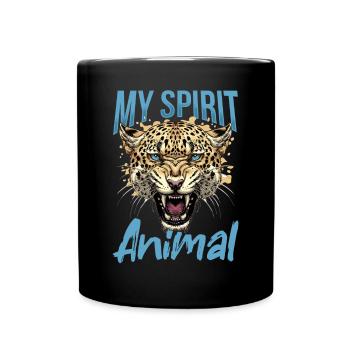 Funny Jaguar Animal my spirit animal - Tasse einfarbig - Schwarz - Vorne
