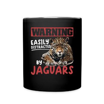 L’avertissement des animaux Jaguar est facilement distrait par les jaguars - Mug uni - noir - Devant