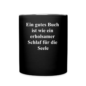 Geschenk für Leseratten - Tasse einfarbig - Schwarz - Vorne