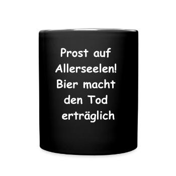 Bierliebhaber Geschenk - Tasse einfarbig - Schwarz - Vorne