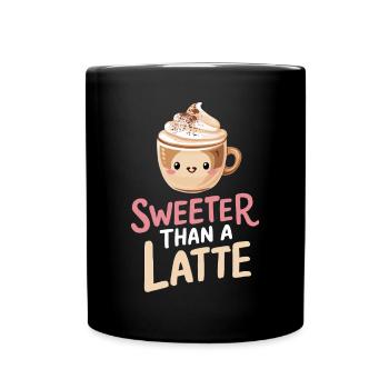 Cuter than a latte barista motif - Full Colour Mug - black - Front