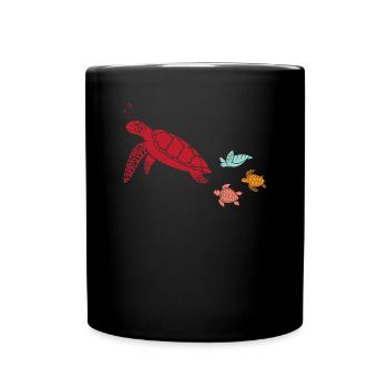 Tortue Tortue Mer Cadeau - Mug uni - noir - Devant