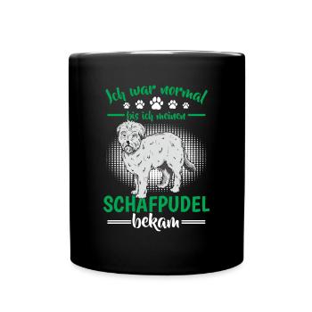 Sheep poodle used to be normal Old German herding dog - Full Colour Mug - black - Front