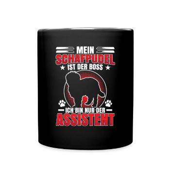 Schafpudel ist der Altdeutscher Hütehund - Tasse einfarbig - Schwarz - Vorne