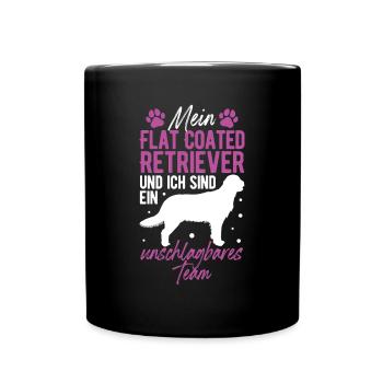 Flat Coated Retriever and Me Are Unbeatable - Full Colour Mug - black - Front