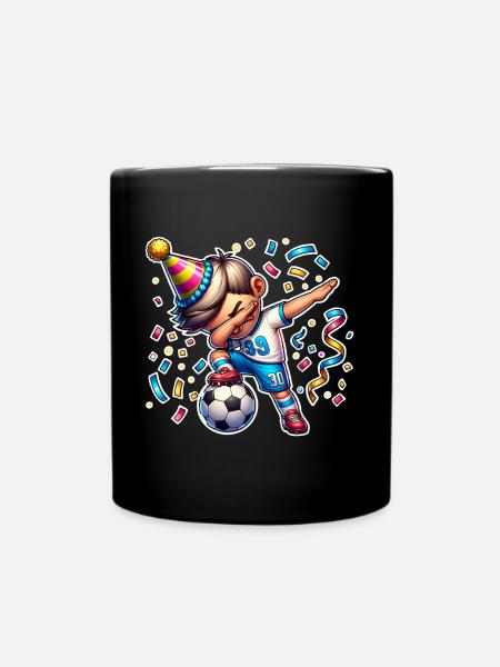 Fußballer Fußball Geburtstag Konfetti - Tasse einfarbig - Schwarz