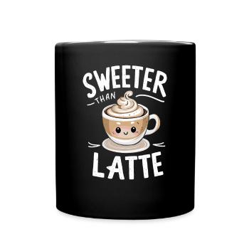 Barista Sweeter Than Latte - Full Colour Mug - black - Front