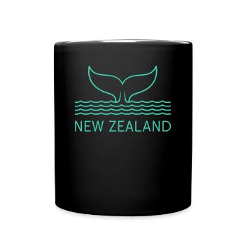 New Zealand Souvenir Whale Fin Design - Full Colour Mug - black - Front
