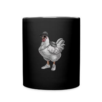 Poulet hip-hop cool avec lunettes de soleil et baskets - Mug uni - noir - Devant