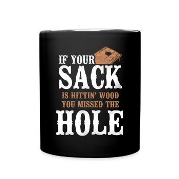 Cornhole Team Bean Bag Player - Full Colour Mug - black - Front