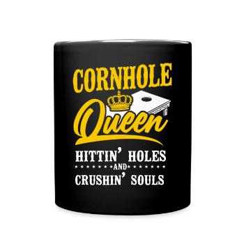Cornhole Team Bean Bag Player - Full Colour Mug - black - Front
