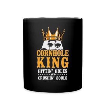 Cornhole Team Bean Bag Player - Full Colour Mug - black - Front
