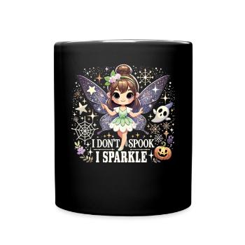 T-Shirt Fée Halloween - Je n’ai pas peur, je brille - Mug uni - noir - Devant
