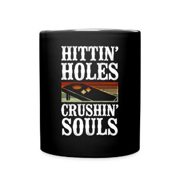 Cornhole Team Bean Bag Player - Full Colour Mug - black - Front