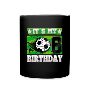 6th birthday Boy Soccer 6 Years Old Gifts - Full Colour Mug - black - Front