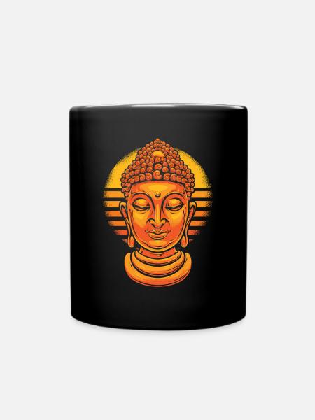 Retro Buddhistische Statue Symbol Priester Buddhismus - Tasse einfarbig - Schwarz