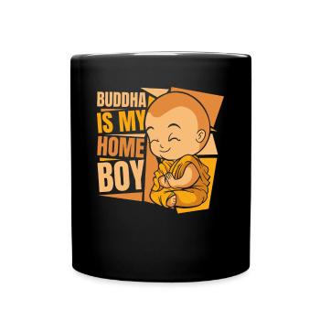 Buddha Is My Home Boy Buddhist Statue Symbol - Full Colour Mug - black - Front
