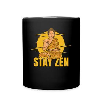 Séjour Zen Bouddhiste Statue Symbole Prêtre Bouddhisme - Mug uni - noir - Devant