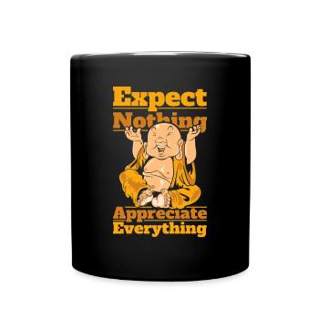 Ne rien attendre Symbole Apprécier tout - Mug uni - noir - Devant