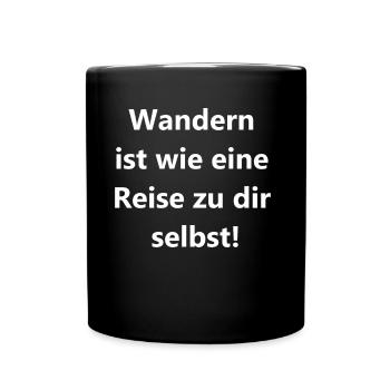 Wanderfreude Geschenk - Tasse einfarbig - Schwarz - Vorne