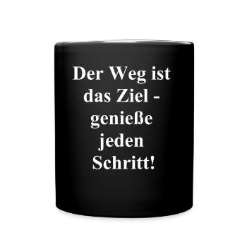 Wanderabenteuer Geschenk - Tasse einfarbig - Schwarz - Vorne