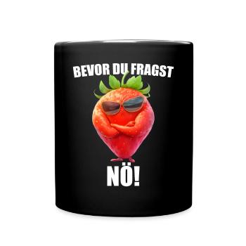 Avant que vous ne demandiez : Non ! Lunettes de soleil fraise graphique - Mug uni - noir - Devant