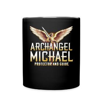 Archangel Michael Catholic Christianity Angel - Full Colour Mug - black - Front