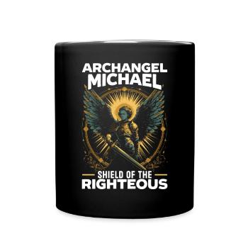 Archangel Michael Catholic Christianity Angel - Full Colour Mug - black - Front