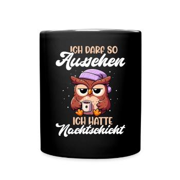 J’ai le droit d’avoir l’air d’avoir un hibou de nuit - Mug uni - noir - Devant