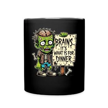 T-shirt drôle d’Halloween avec motif de dîner de zombie - Mug uni - noir - Devant