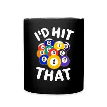 Pool-Spieler Billardkugeln - Tasse einfarbig - Schwarz - Vorne