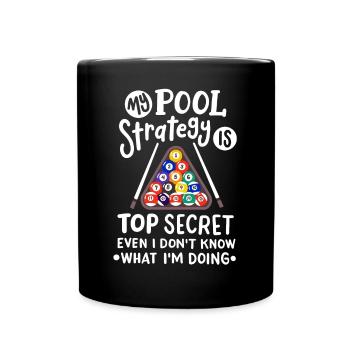 Billardspieler Billard - Tasse einfarbig - Schwarz - Vorne