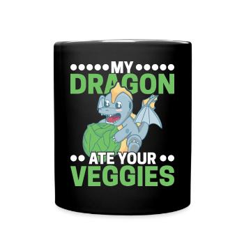 Mon dragon a mangé vos légumes - Mug uni - noir - Devant
