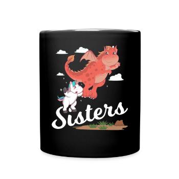 Schwestern - Tasse einfarbig - Schwarz - Vorne