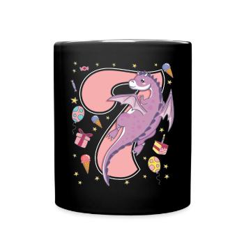 7th Birthday - Full Colour Mug - black - Front
