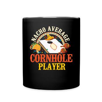 Cornhole Team Bean Bag Player - Full Colour Mug - black - Front