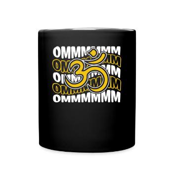 Ommmm Buddhist Symbol Statue Priest Buddhism - Full Colour Mug - black - Front